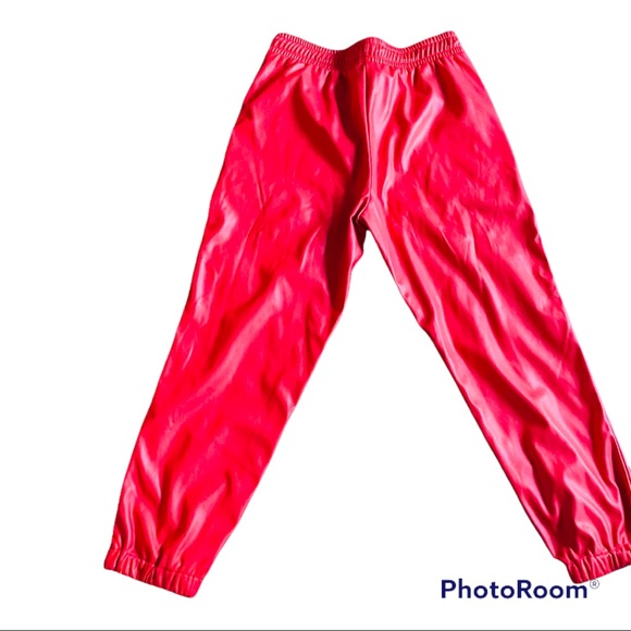 Red faux leather joggers - Picture 2 of 7